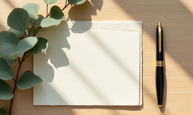 落ち着いた雰囲気のドライフラワーとアンティークな文房具