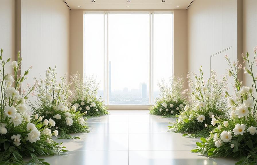 東京の結婚式場での洗練されたセレモニー空間